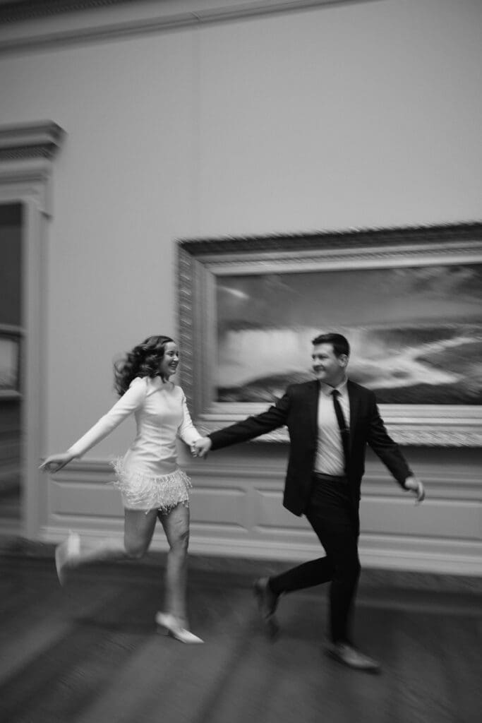 Romantic Art Museum Engagement Session